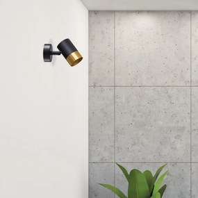 Aplică de perete neagră/aurie Tobi – Candellux Lighting