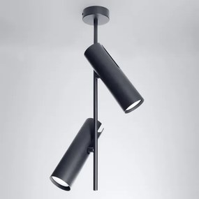 Brilagi - Lustră LED RGBW reglabilă pe tijă BRANCH 2xGU10/6,5W/230V neagră