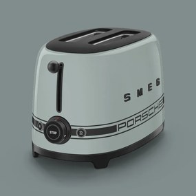 Prăjitor de pâine SMEG 50's Style Porsche TSF01PSGEU, 950 W, 2 felii, 6 niveluri, Tava pentru firimituri, Cablu integrat, Oțel inoxidabil, Verde