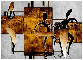 Tablou pe sticlă - Motiv cultura africană (70x50 cm)