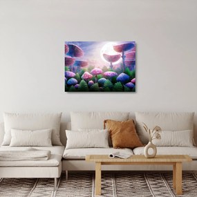 Tablou pe sticlă - Ciuperci sub lună plină (70x50 cm)