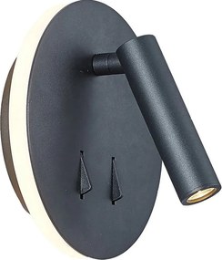 Aplica perete lumina ambientala, spot directionabil CAYMAN negru mat