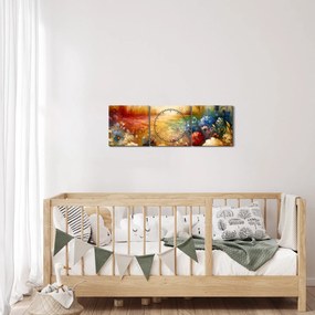 Tablou - Pajiște colorată (cu ceas) (90x30 cm)