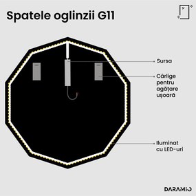 Oglindă atipică cu iluminare LED G11