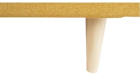 Set complet tapitat de canapea cu fotoliu, tesatura de culoare mustar, AMEDIA