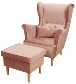 ShopJK FOTOLIU CU SUPORT PENTRU PICIOARE - VELUR - ROZ