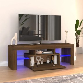 Comoda TV cu lumini LED, stejar maro, 120x35x40 cm
