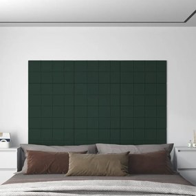 Panouri de perete 12 buc. verde inchis 60x30 cm textil 2,16 m   12, Verde inchis, 60 x 30 cm
