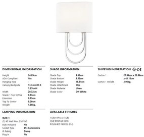 Aplica de perete design modern FARAH nichel lucios