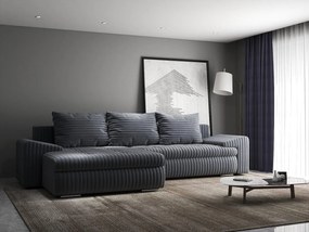 Colțar extensibil dumonde cu ladă de depozitare si sezut confortabil din spuma high-density, Leonardo Ambience Gri 260x185 cm