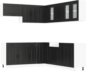 vidaXL Set dulap de bucătărie 11 piese „Kalmar” lemn negru prelucrat