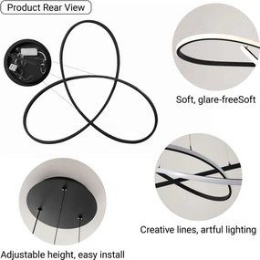 Brilagi - Lustra LED reglabilă pe cablu INFINITY LED/80W/230V 80x80 cm neagră + telecomandă