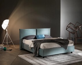 Pat Dormitor Matrimonial Bed&Sofa iSomn Noctooorne Belfast 160x200 cm, lada de depozitare, stofa, turcoaz