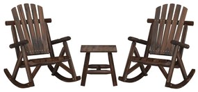vidaXL Set mobilier de grădină, 3 piese, lemn masiv de molid