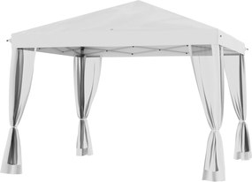 Outsunny Tonelă pop-up Barnum Pliant Stil Colonial 3 x 3 m 4 plase de țânțari + Geantă de Transport crem | Aosom Romania