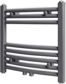vidaXL Radiator port-prosop încălzire centrală baie, curbat, 480x480 mm, gri