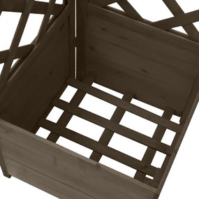 Jardiniera colt cu spalier, gri, 40x40x150 cm, lemn masiv brad Gri, 1, 1