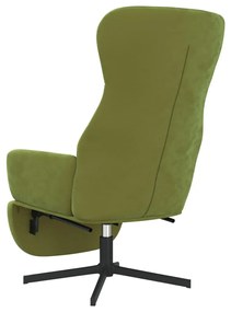 Scaun de relaxare cu suport de picioare, verde deschis, catifea