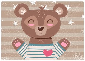 Tablou pe sticlă - Ursulețul iubitor (70x50 cm)