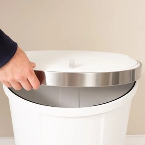 Coș de gunoi alb cu pedală din plastic 50 l – Addis