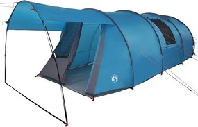 vidaXL Cort tunel pentru 4 persoane Albastru și Gri 740 x 370 x 220 cm