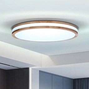 Brilagi - Corp de iluminat LED dimerizabil MOLINA, 60W/230V, 3000-6500K, finisaj stejar, Ø 58 cm + telecomandă