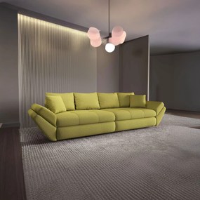 Canapea extensibilă dumonde cu ladă de depozitare si sezut confortabil din spuma high-density, Loana Enjoy Verde 300x100 cm