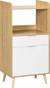 Dulap pentru Cuptorul cu Microunde, Dulap de Bucatarie cu Dulap de Depozitare, Sertar, Camera de Zi 58x40x118cm HOMCOM | Aosom Romania