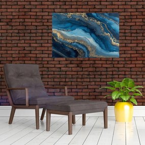 Tablou - Abstracție marmură albastră (90x60 cm)
