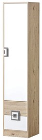 Dulap cu rafturi Niles NI05 (stejar deschis + alb + turcoaz). 1058374