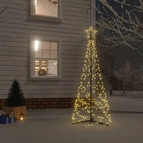 vidaXL Brad de crăciun conic, 200 led-uri, alb cald, 70x180 cm