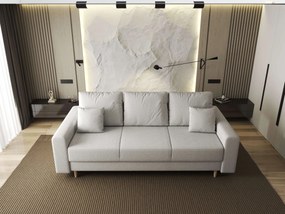 Canapea extensibilă dumonde cu ladă de depozitare si sezut confortabil din spuma high-density, Kronos Euphoria Ivory 210x100 cm