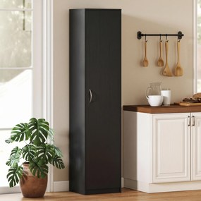 HOMCOM Dulap de bucătărie Slim cu 5 rafturi și spațiu interior reglabil, din lemn, 40x35x180 cm, negru | Aosom Romania