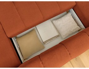 Colțar cărămiziu extensibil/cu spațiu de depozitare (cu colț pe partea stângă/în formă de "U") Fuji – Bobochic Paris