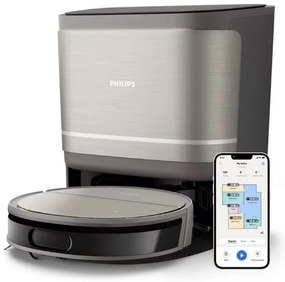 Aspirator robot Philips 9000 Series XU9100/10, 6500 mAh, 8000 Pa, WiFi, LiDAR, PowerCyclone, EPA 11, Dry/Mokro Cleaner, Bronze/Golden.