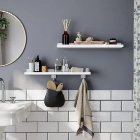 Set de 2 polițe de perete SHELFY, albe