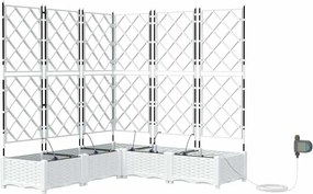 vidaXL Vază pentru Grădină 5 pcs Alb Oțel