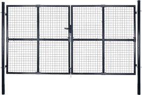 vidaXL Poartă de grădină din plasă, oțel galvanizat, gri, 300x175 cm