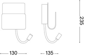 Spot LED de perete Ideal Lux PROBE LED/9W/230V USB alb