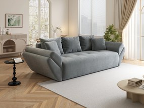 Canapea extensibilă dumonde cu ladă de depozitare si sezut confortabil din spuma high-density, Berlin Zoom Grey 250x100 cm