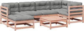 vidaXL Set canapele grădină cu perne, 7 piese, lemn masiv brad douglas