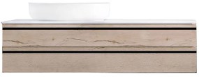 Dulap baie suspendat KolpaSan Alexis, 120 cm, pentru lavoar pe blat, stejar Craft wood