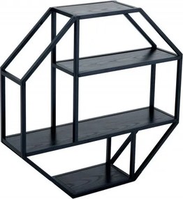 Raft design industrial vintage Slim Line 75cm, negru