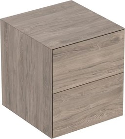 Dulap mediu suspendat Geberit One nuc american Hickory cu 2 sertare 45 cm
