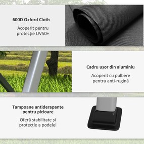 Outsunny Scaun de Camping Pliabil cu Spătar Reglabil, Negru | Aosom Romania