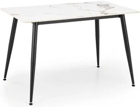 Masă de bucătărie Webster 120 cm, marmură / negru