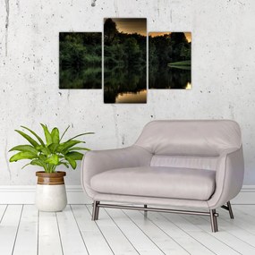 Tablou cu lac în pădure (90x60 cm)