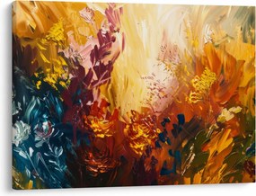 Tablou - pictură abstractă de flori (70x50 cm)