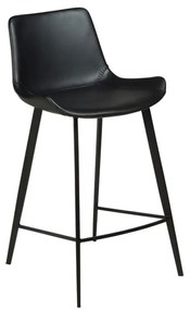 Scaun de bar din imitație de piele DAN-FORM Denmark Hype, negru