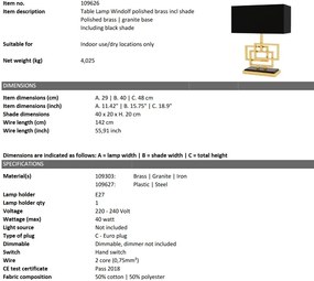 Veioza, lampa de masa eleganta, clasica, finisaj brass, Windolf 109626 HZ